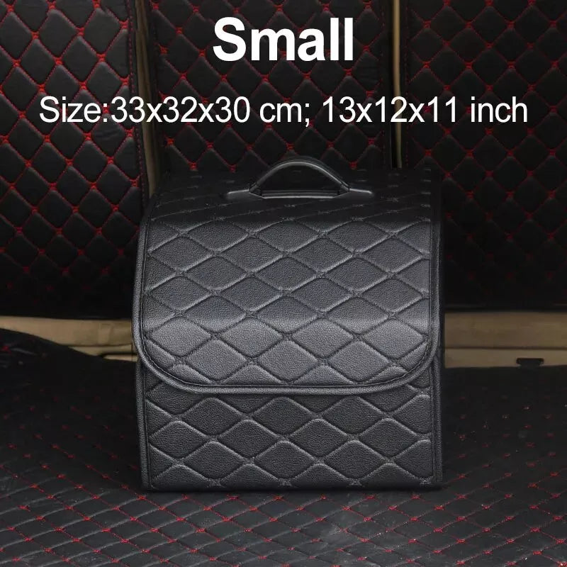 Collapsible Leather Car Trunk Organizer