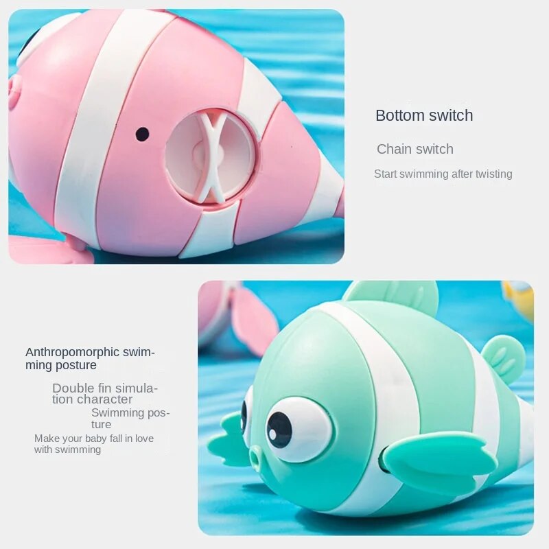 Cartoon Fish Wind-Up Bath Toy for Toddlers