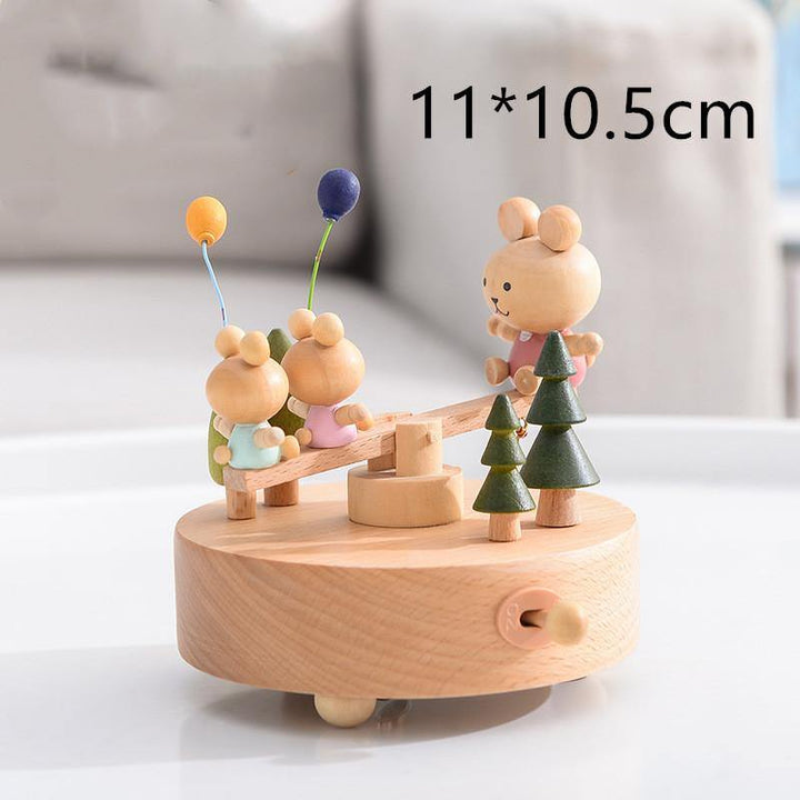 Music Boxes Innovative Rotating Musical Box Wooden Music Box Table Decoration - MRSLM