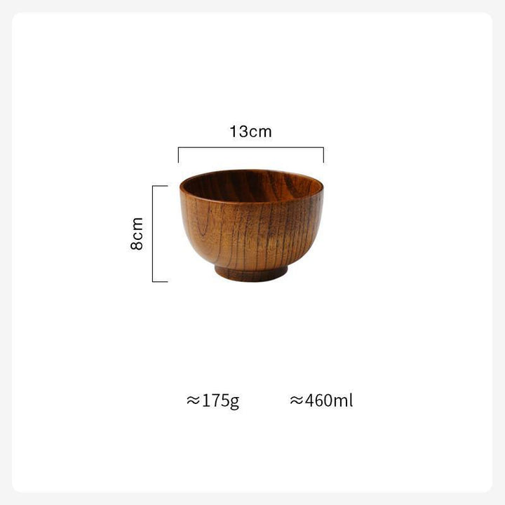 Wooden Bowl Japanese Style Wood Rice Soup Bowl Salad Bowl Food Container Large Small Bowl for Kids Tableware Wooden Utensils - MRSLM