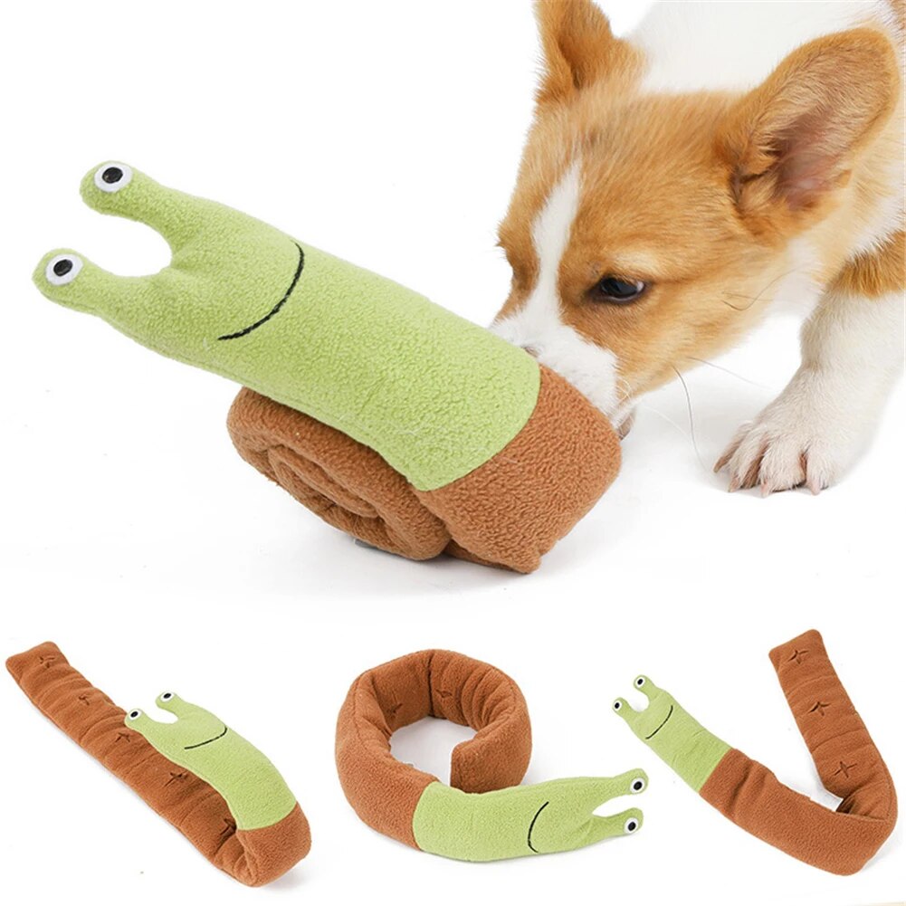 Interactive Plush Snail Snuffle Mat Toy for Dogs