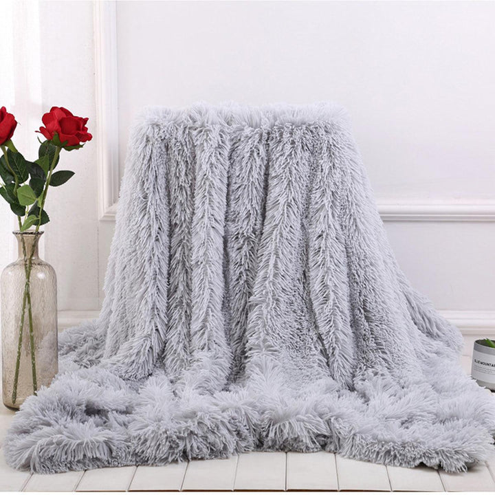 160x200cm/130x160cm MECO Large Luxury Shaggy Blankets With Heart Carpet Faux Fur Long Pile Throw Sofa Bed Soft Warm Blanket Shaggy Fluffy Rug - MRSLM