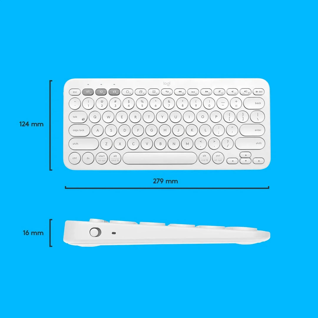 Wireless Bluetooth Keyboard for Tablets, Laptops, and Desktops - Compact Multi-Device Keyboard