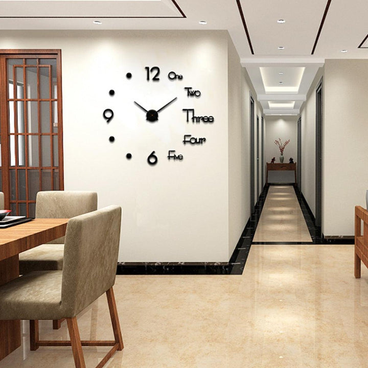 3D Modern DIY Wall Clock Mirror Surface Sticker Mechanism Clock Home Living Room Office Decor Clocks Acrylic