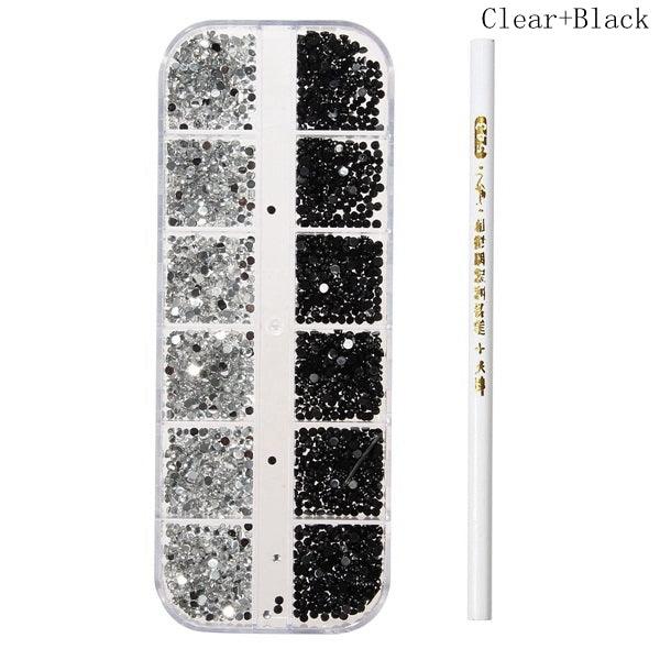 3D Round Glitter Rhinestone Bead Wax Picker Pencil Diamant Gems Manicure Nail Art Tool - MRSLM