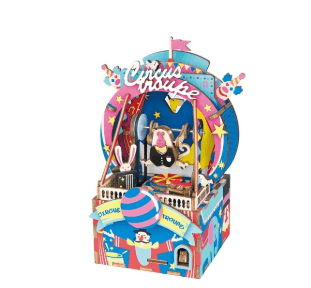 DIY 3D Kitty Ballet Wooden Puzzle Game Assembly Moveable Music Box Toy - MRSLM