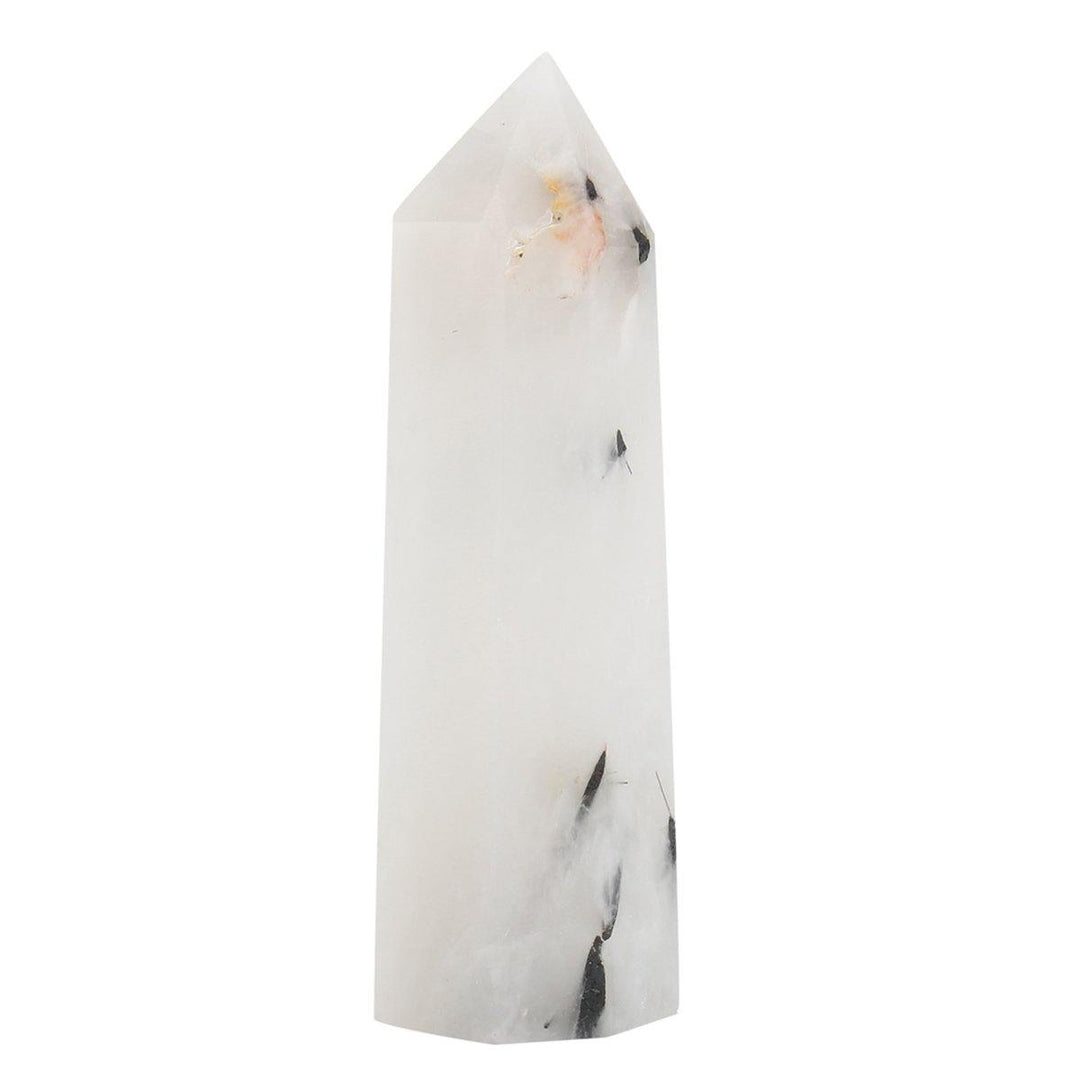 100% Natural Rainbow Moonstone Obelisk Point Crystal Quartz Stone Wand Healing Stone