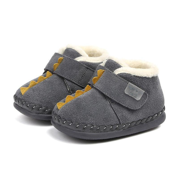 Children's Cotton-padded Shoes Boy Winter Infants Slippers Plus Fleece Girls Snowshoes - MRSLM