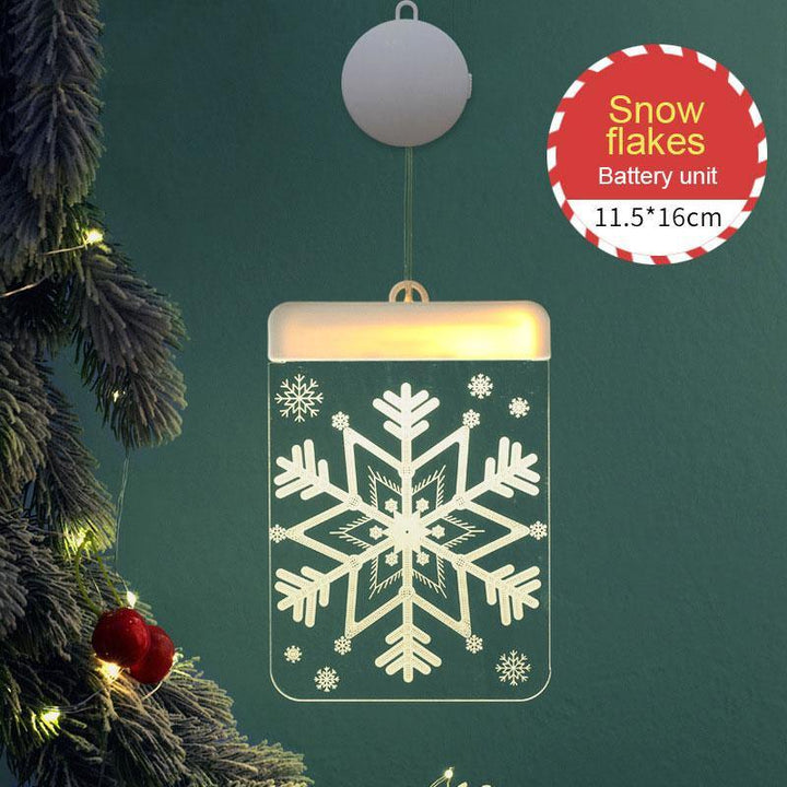 Creativity Christmas Decoration USB Lights LED Battery Lights Bells Elk String Lights 3D Acrylic Board Hanging Lights - MRSLM