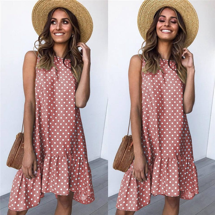 Women's Polka Dot Chiffon Dress