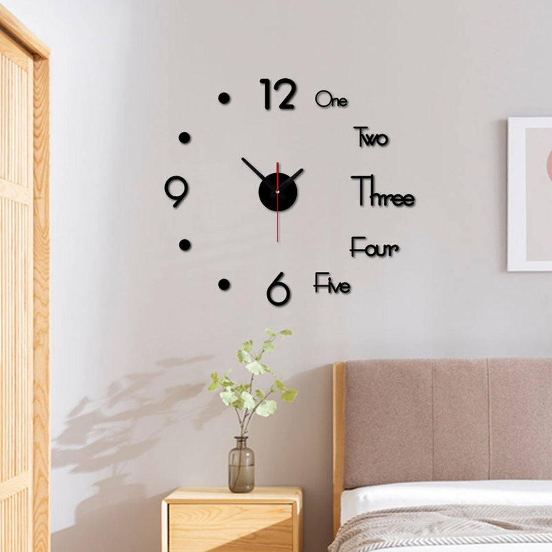 3D Modern DIY Wall Clock Mirror Surface Sticker Mechanism Clock Home Living Room Office Decor Clocks Acrylic