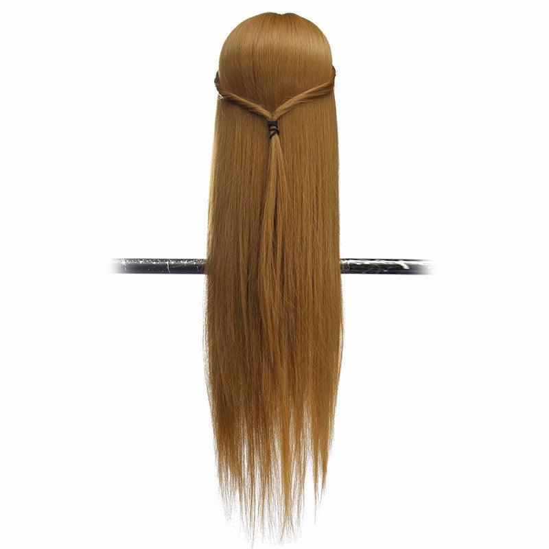 26" Light Brown 30% Human Hair Training Mannequin Head Model Hairdressing Makeup Practice with Clamp