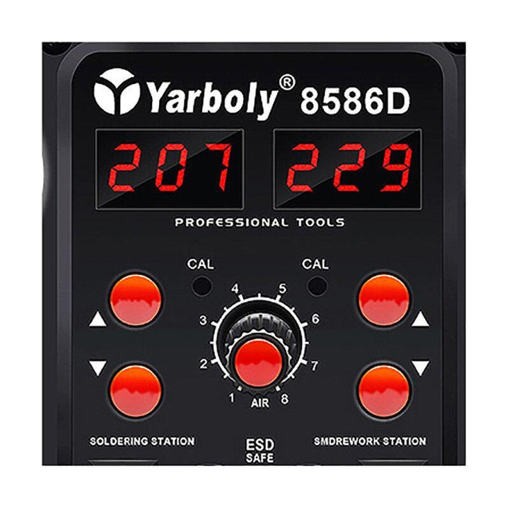 Yarboly 8586D LED Digital Soldering Station Hot Air Gun Rework Station Electric Soldering Iron For Phone PCB IC SMD BGA Welding