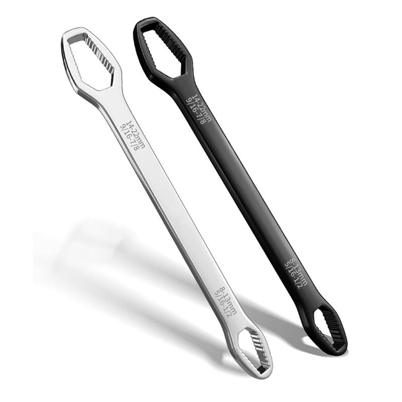 Adjustable Double-Head Ratchet Wrench - Universal 8-22mm Spanner for Bicycles and Cars