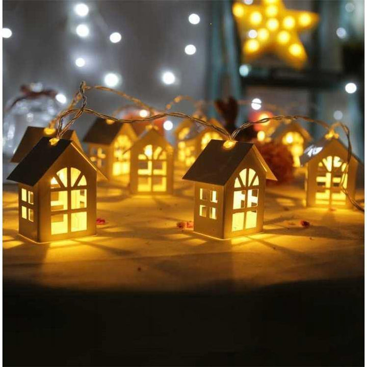 2M 10pcs LED Christmas Tree House Style Fairy Light Led String wedding natal Garland New Year christmas decorations for home