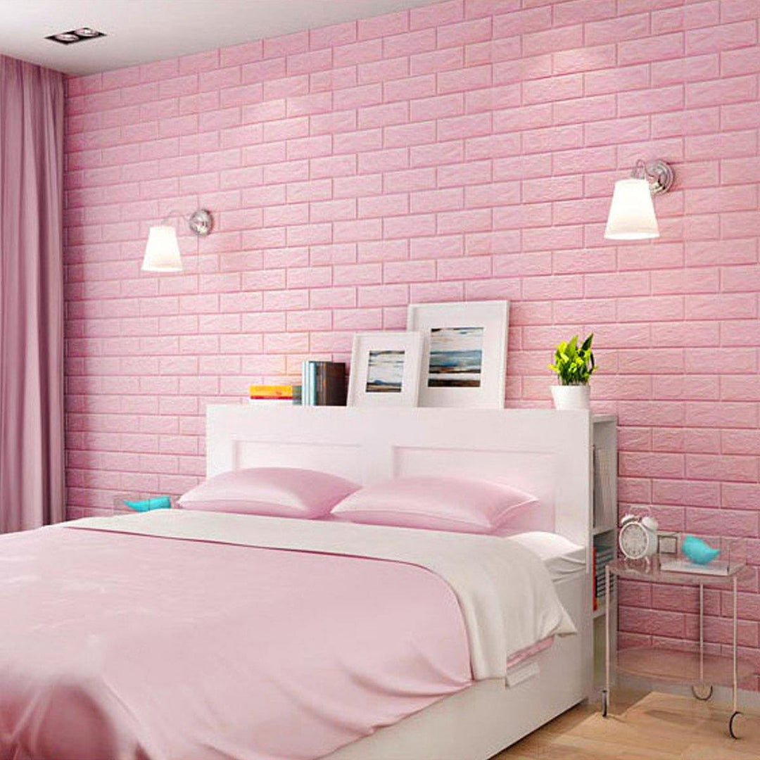 3D Brick DIY Wall Sticker Self-adhesive Waterproof Panels Wallpaper Decal 3D Brick Pattern Foam Wall Sticker for Home Decor