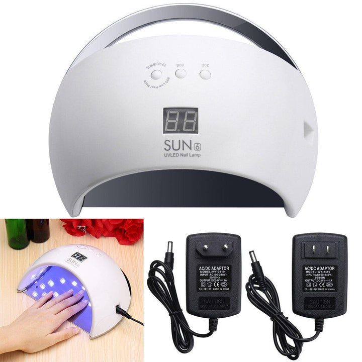 48W SUN6 LED UV Nail Lamp Light Gel Polish Cure Nail Dryer UV Lamp EU/US Plug