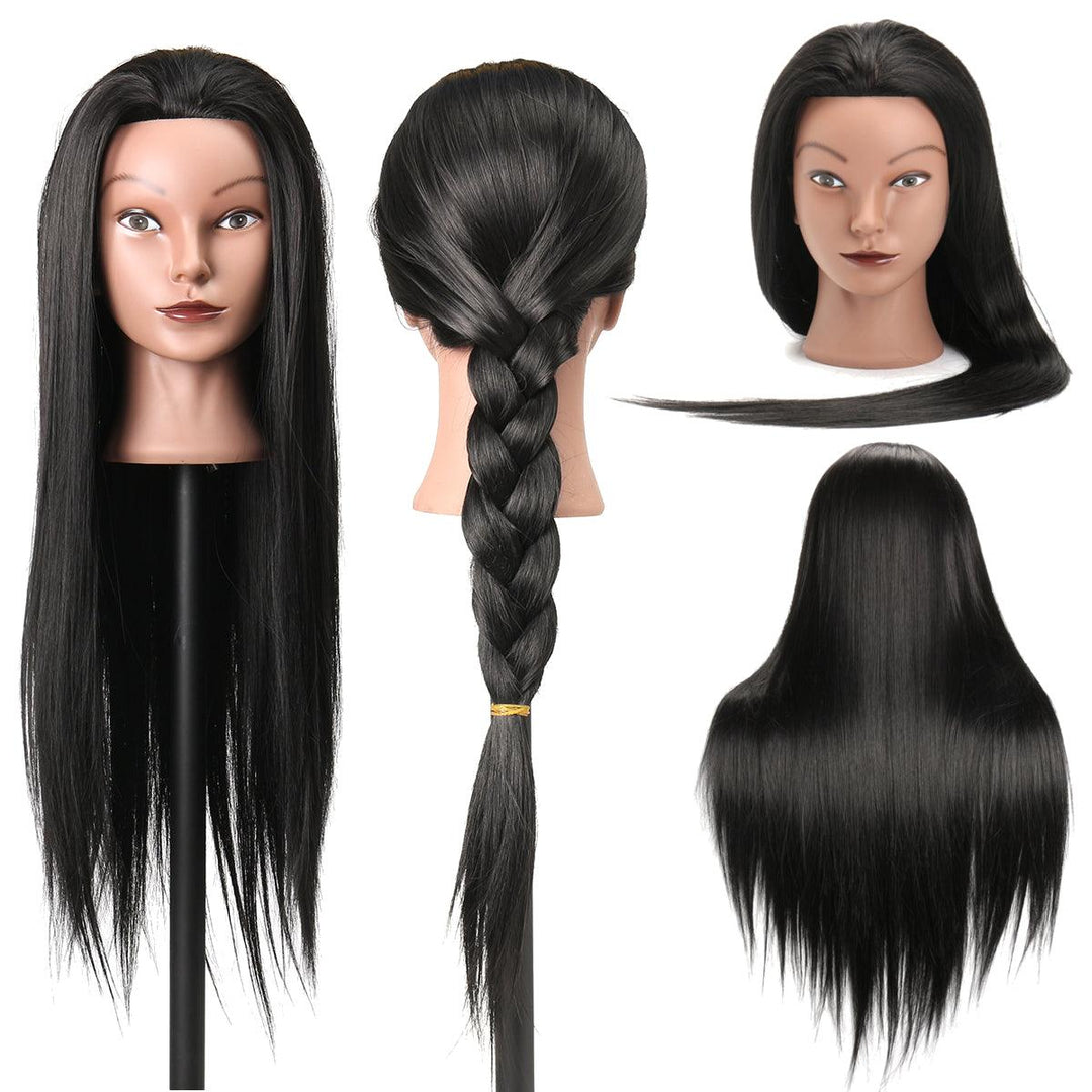 27Inch Black 30% Human Hair Hairdressing Training Head