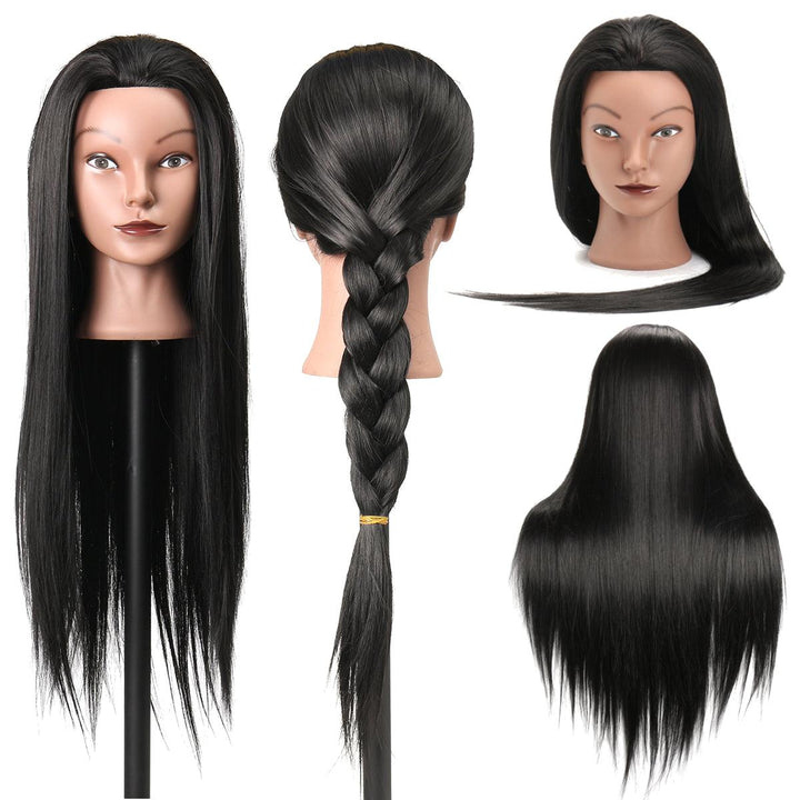 27Inch Black 30% Human Hair Hairdressing Training Head