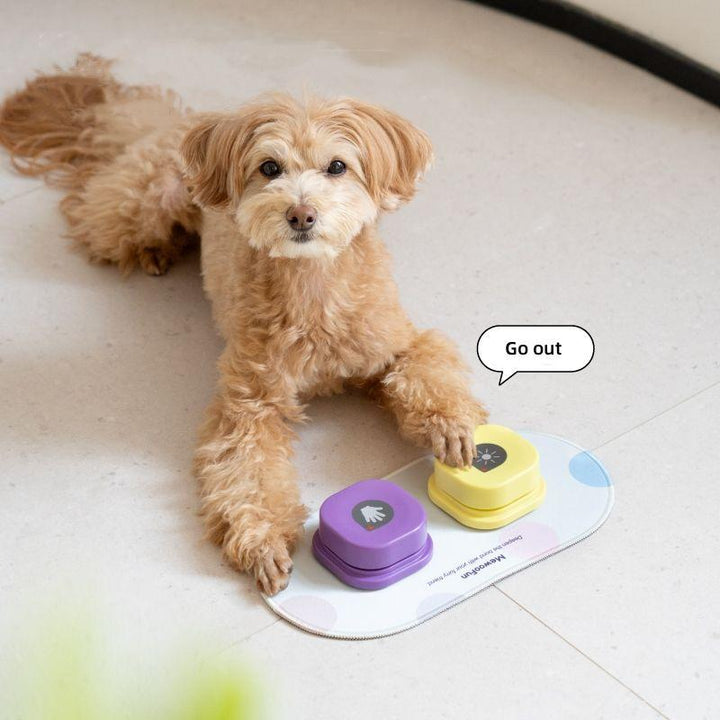 Voice Recording Dog Communication Buttons with Non-Skid Mat