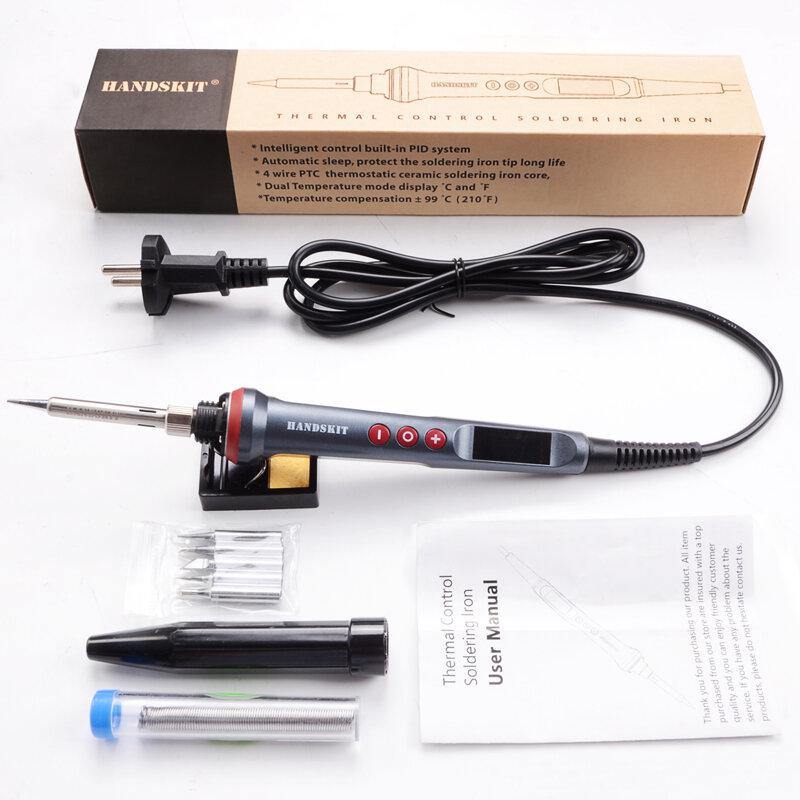 Handskit 90W LED Digital Soldering Iron Kit 110V/220V Adjust Temperature Electrical Soldering Iron 4 Wire Core Welding Tools