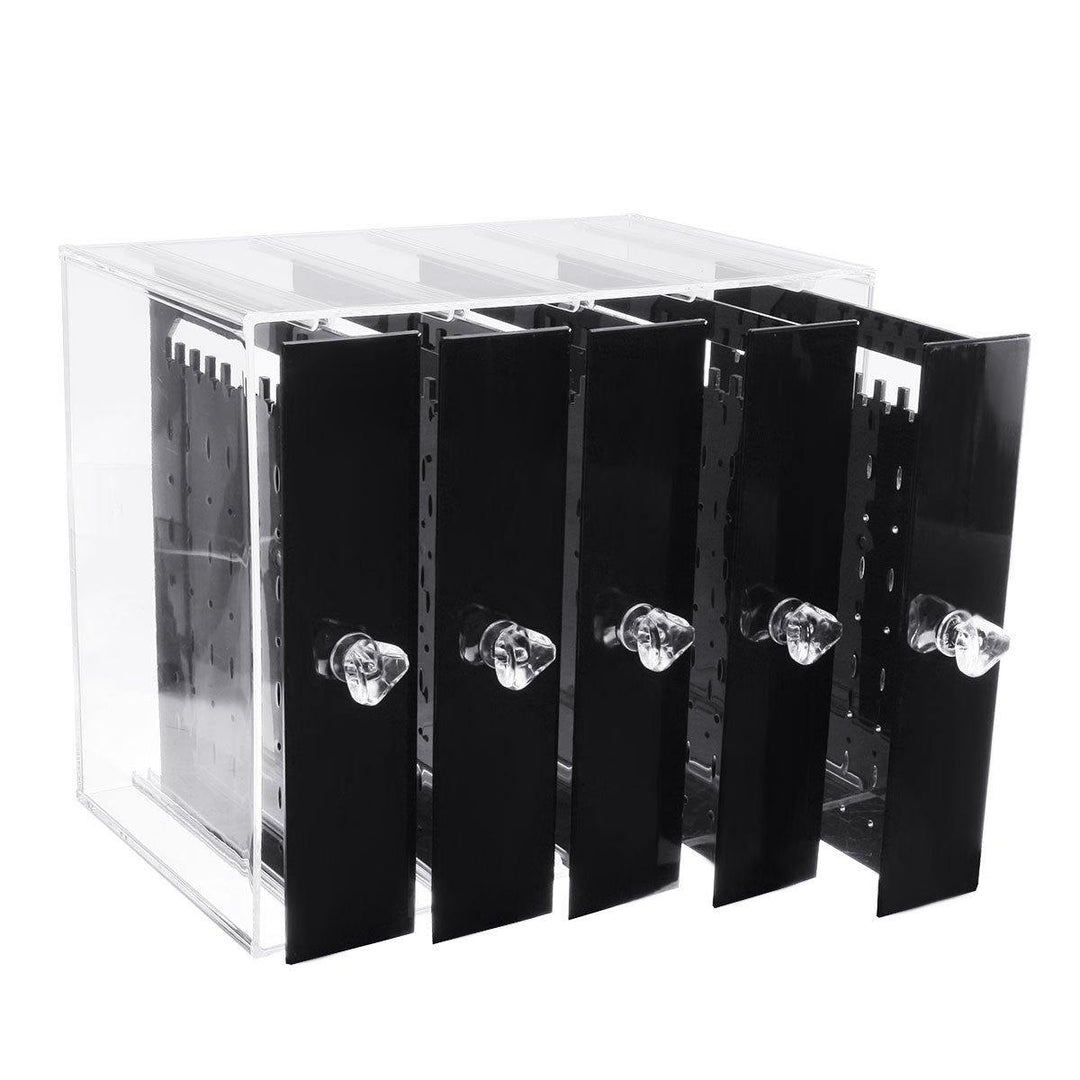 5 Trays Dustproof Transparent Acrylic Earrings Storage Box Jewelry Display Stand