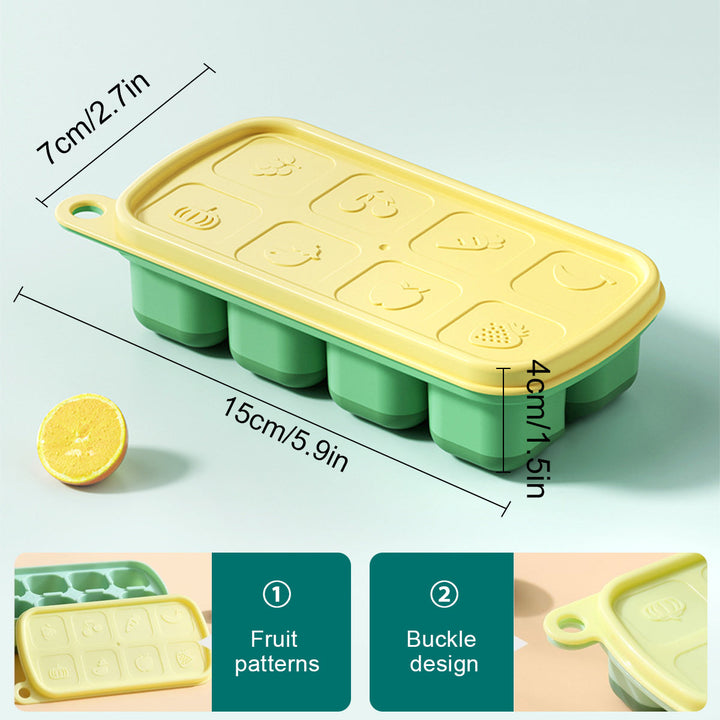 Compact Silicone Ice Cube Tray with Lid for Drinks and Cocktails