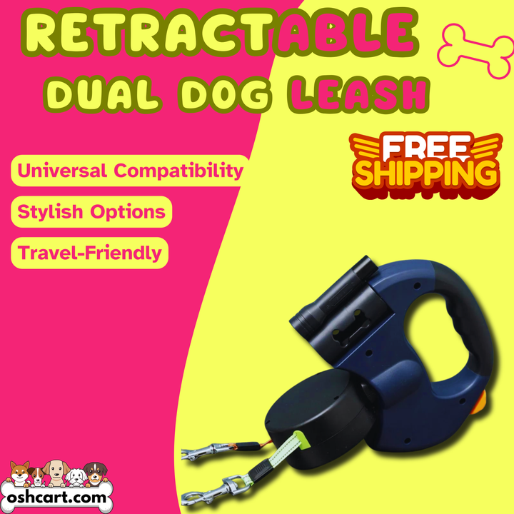 Zylo Retractable Dual Dog Leash