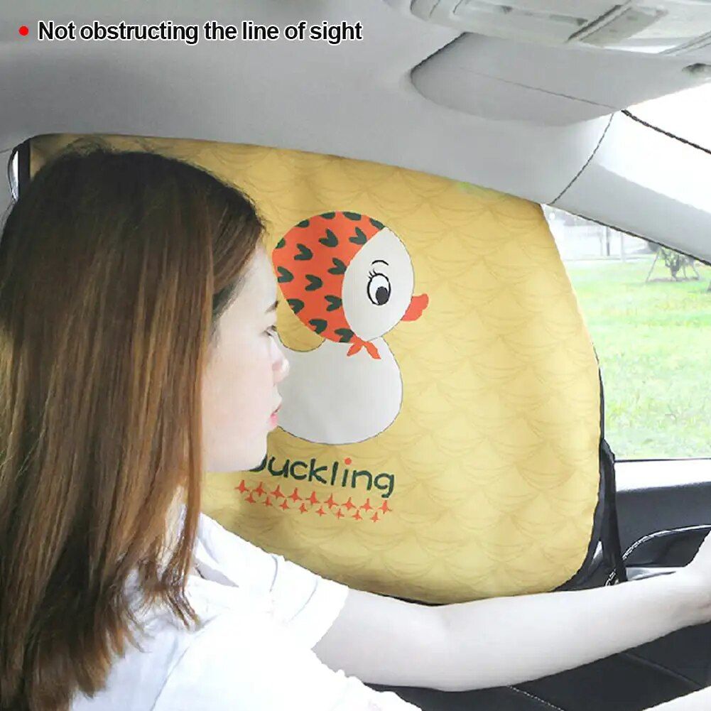 Universal Magnetic Car Window Sunshade with Cartoon Design - UV Protection for Kids and Babies