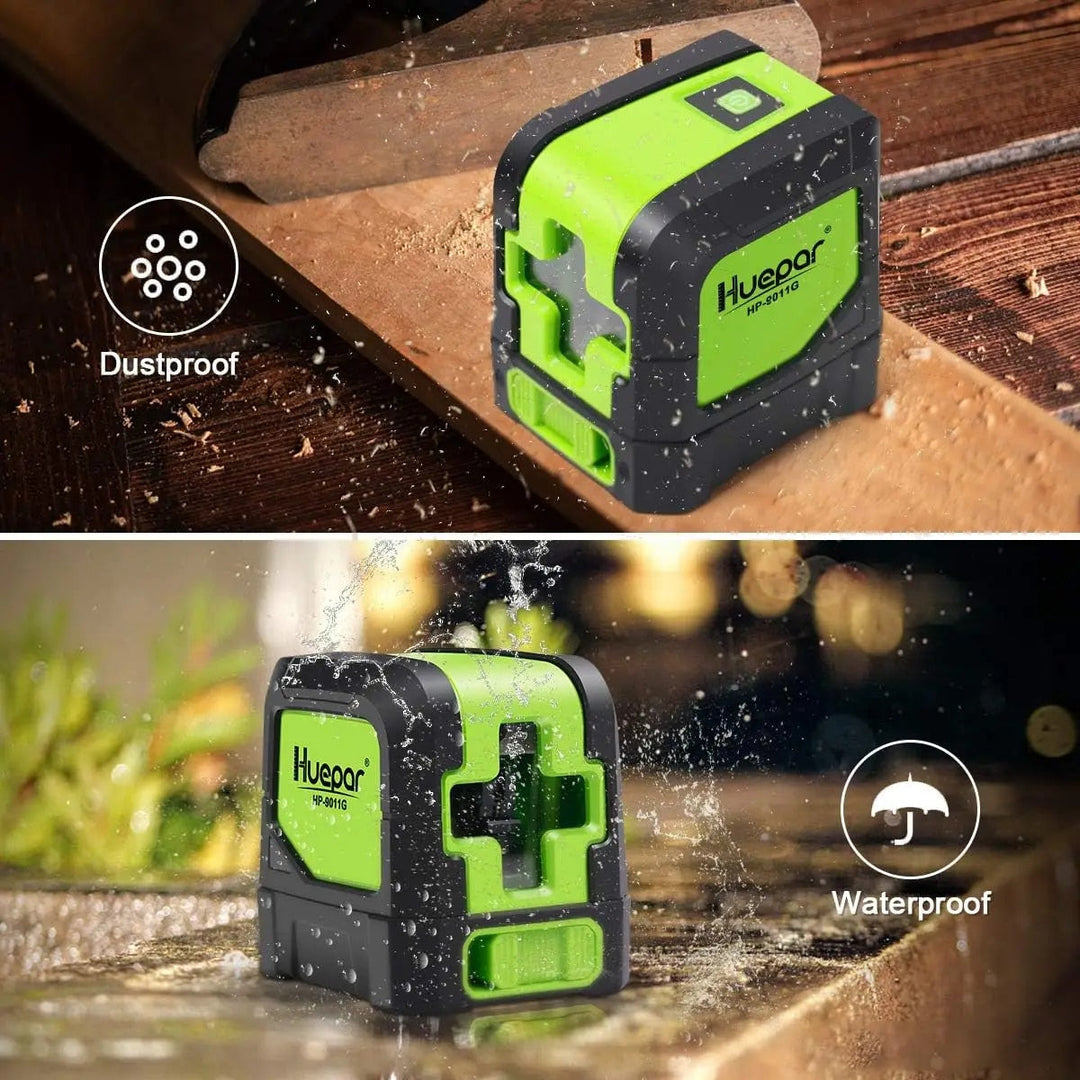 Self-Leveling Cross-Line Laser Level with Dual Green/Red Beam and Magnetic Base