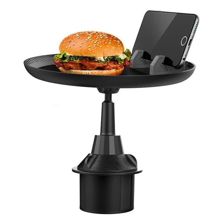 360¬∞ Swivel Car Storage Tray with Folding Dining Table & Drink Holder