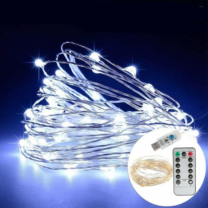 12M 100LED 8 Modes String Light USB Holiday Christmas Lights Decorative Lamp for Home Indoor Party Wedding Garland Christmas Decorations Clearance Christmas Lights