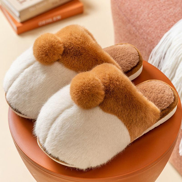 Women's Cute Indoor Plush Corgi Slippers