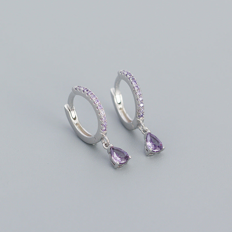 Stylish Sterling Silver Diamond Earrings