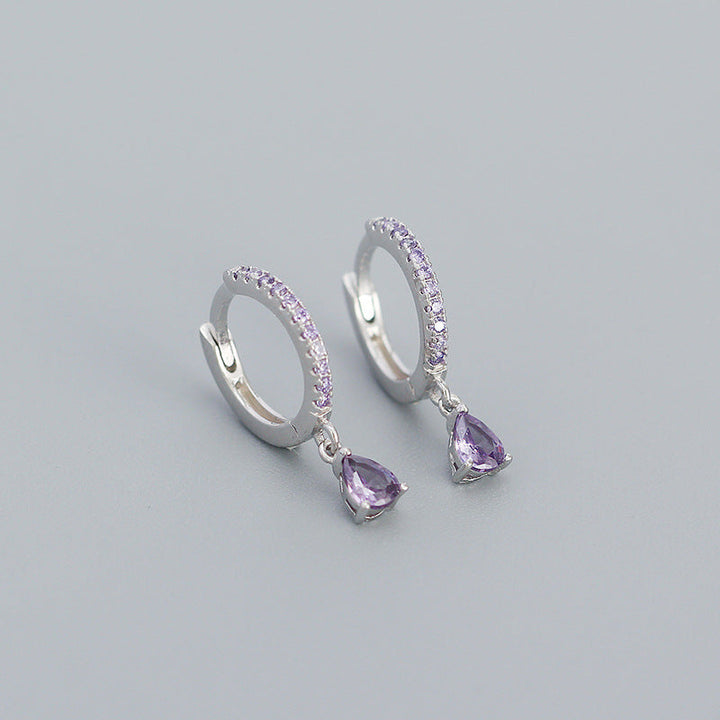 Stylish Sterling Silver Diamond Earrings