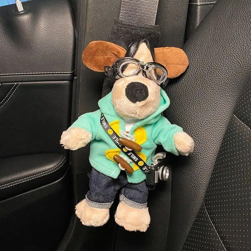 Cartoon Dog Plush Car Seat Belt Shoulder Protector