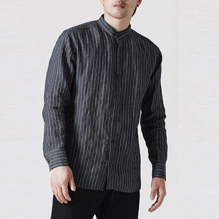 INCERUN Mens Vertical Striped Printing Spring Autumn Shirts