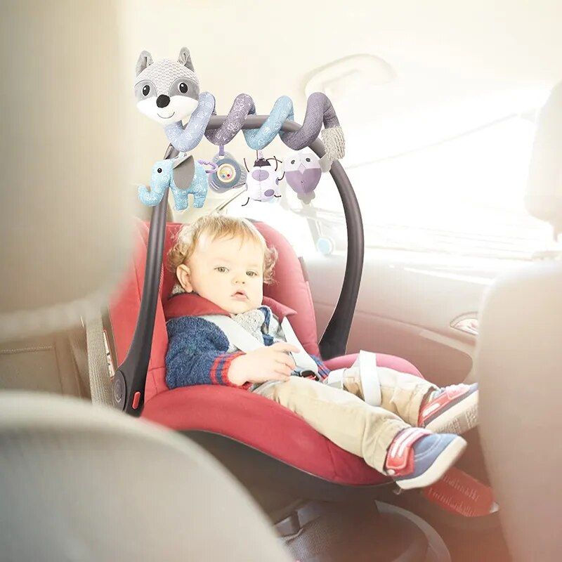 Plush Fox Spiral Activity Toy for Car Seats and Strollers