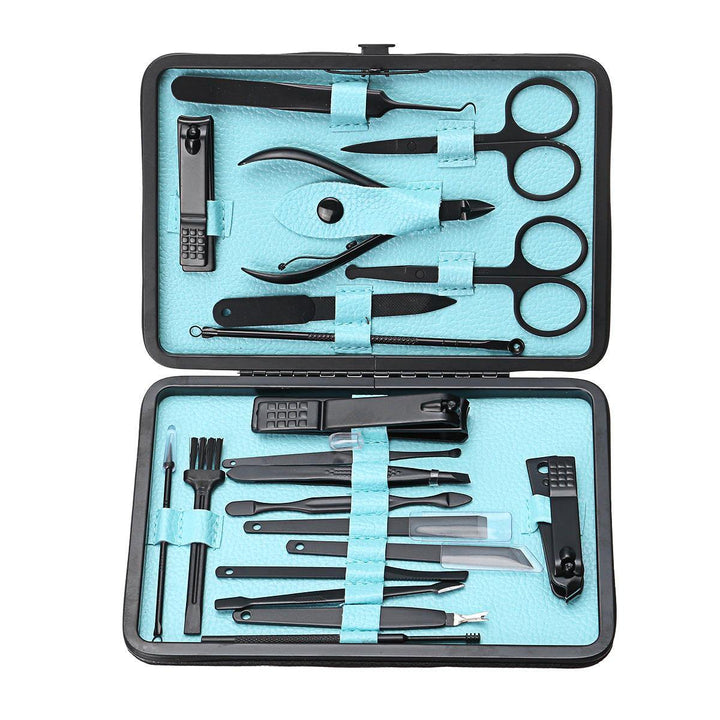 20PCS/Set Stainless Steel Manicure Pedicure Tool Nail Clipper Set Grooming Kit