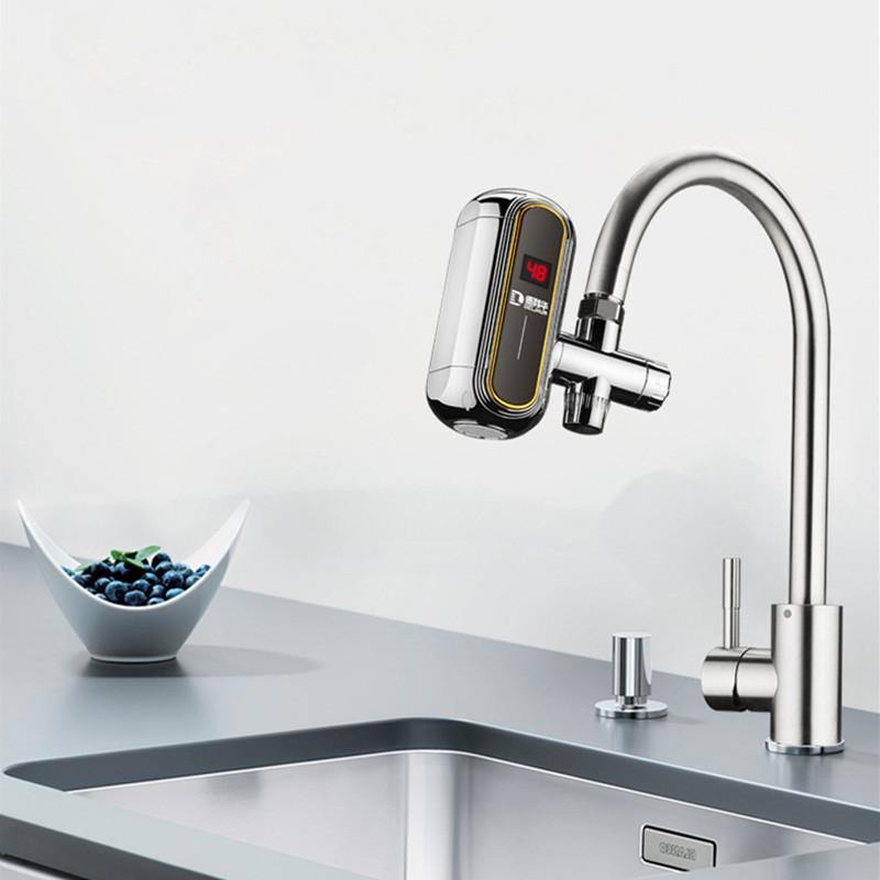 3000W Electric Water Heater Faucet Tankless Kitchen Instant Hot Water Tap Heater Digital LCD Display Easy-Install Heating Tap 220v With Free Installation Tools