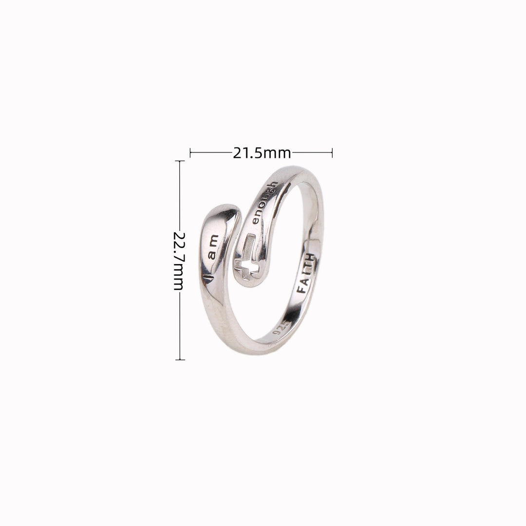 Trendy Hollow Cross Ring Temperament