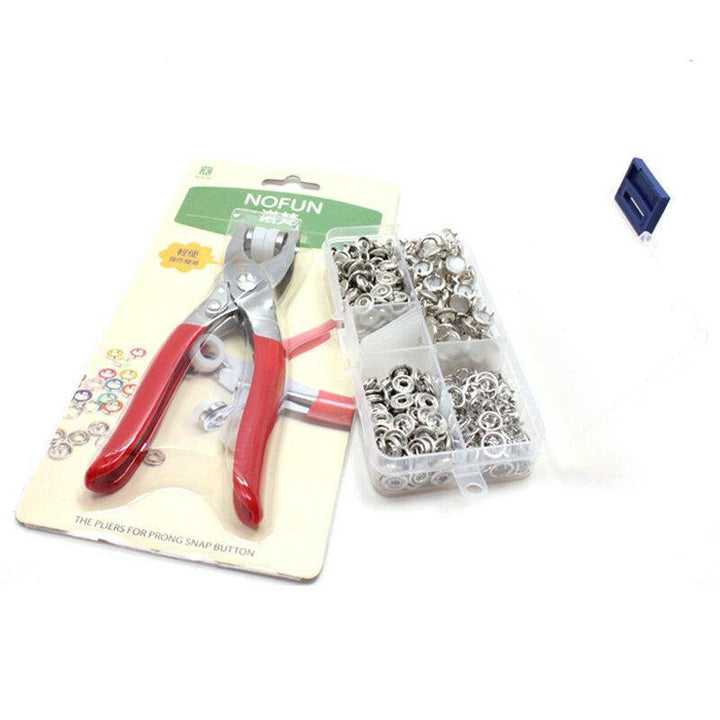 405PCS Snap Fasteners Kit Snap Press Stud Cap Buttons Rings w/Fastener Pliers