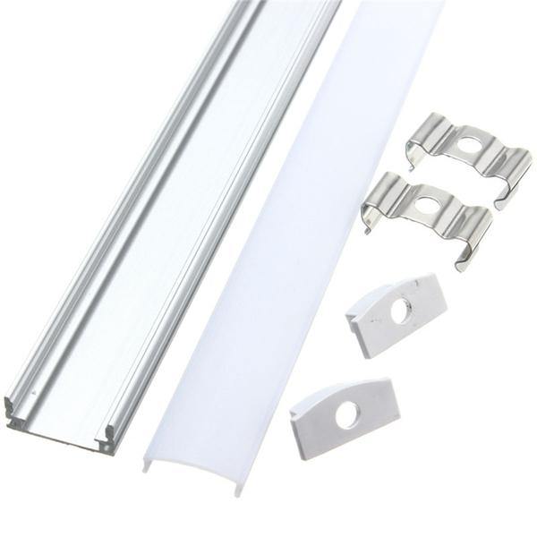 1X 5X 10X LUSTREON 50CM Aluminum Channel Holder For LED Strip Light Bar Under Cabinet Lamp