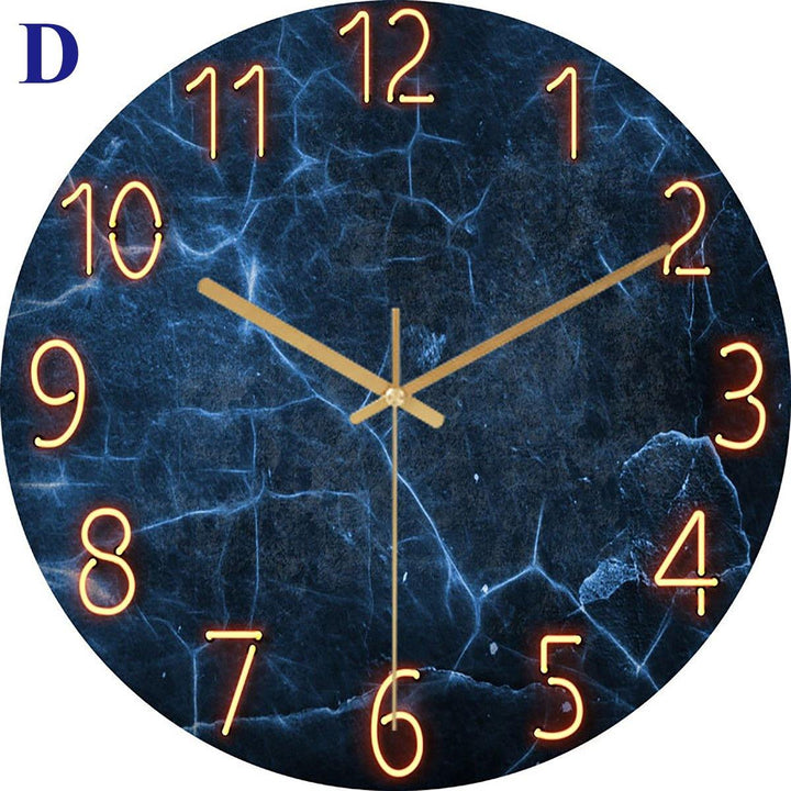 12 Inch Fashion Glass Quartz Clock Home Living Quiet Silent Simple Clock - MRSLM