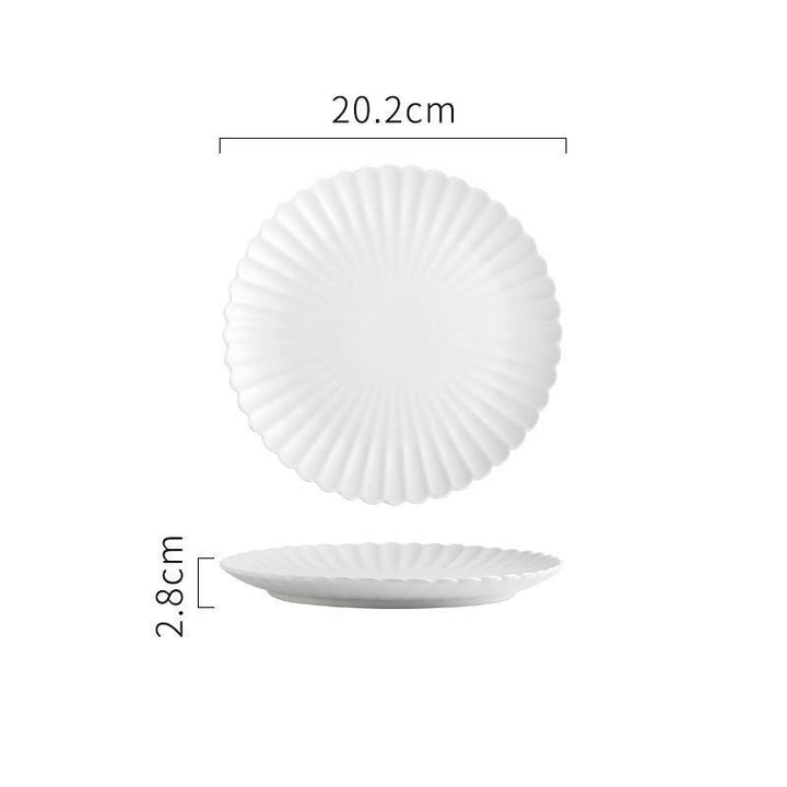 Creative Simple Solid-color Ceramic Plate Fruit Cake Plate Round Beef Steak Western Plate - MRSLM