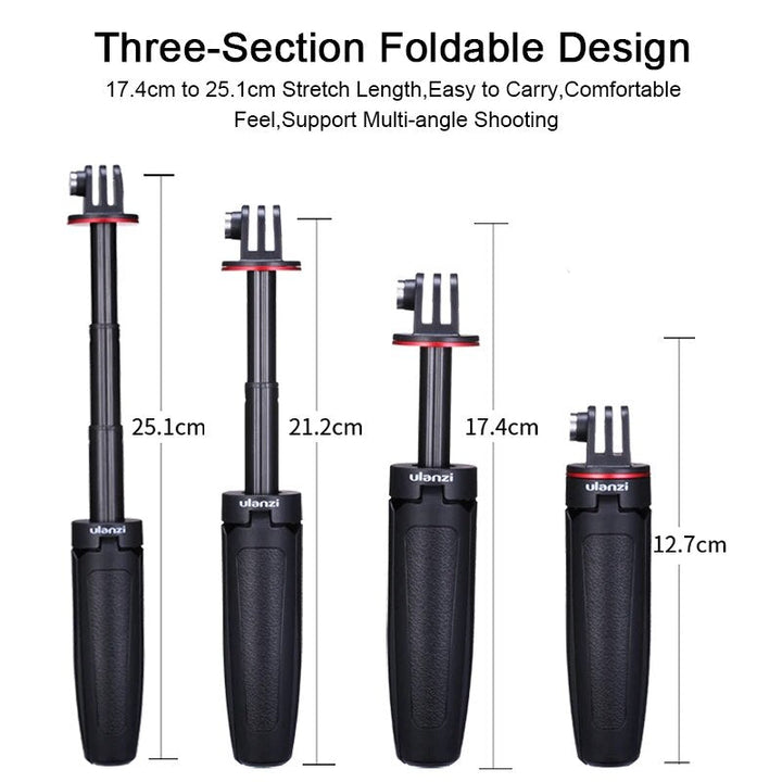 Compact Vlog Tripod - Portable Extendable Mini Tripod for Action Cameras