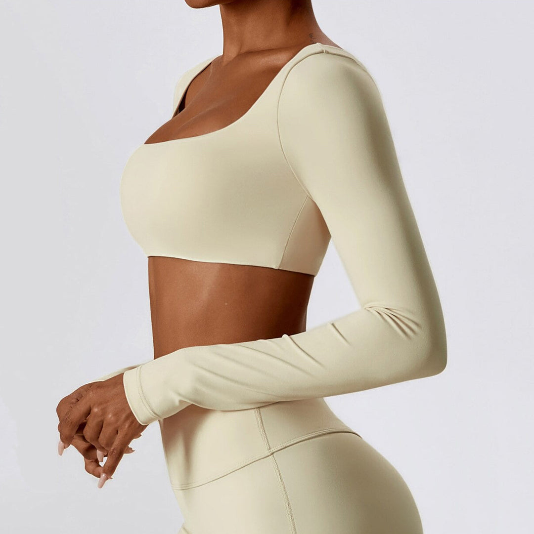 Long Sleeve Crop Top Yoga Shirt