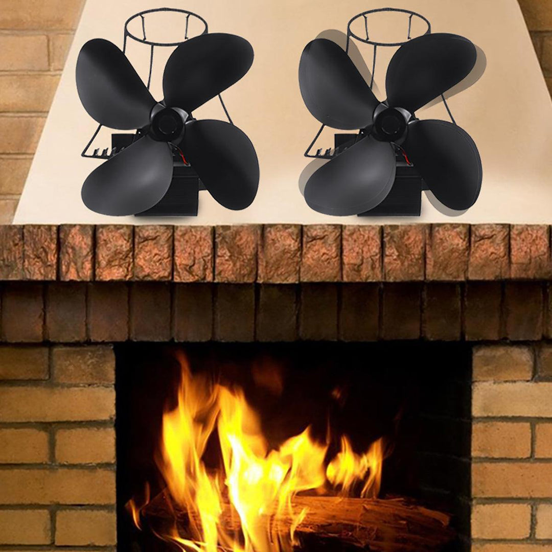 4/5 Blades Fireplace Fan Stove Fan Heated Fan Heat Powered Eco Fan Low Noise