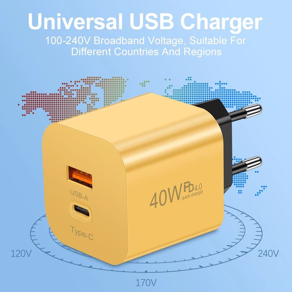 40W Quick Charge PD 4.0 USB-C Wall Adapter