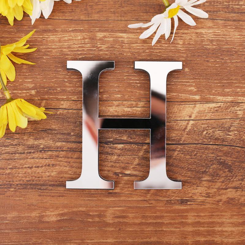 1 Peice English Letters Wall Stickers DIY Decorative Decal Home Decoration Acrylic Mirror Word EVA Mural Wall Art